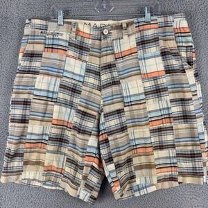 Madison Shorts‎ Mens 38 Patchwork Plaid Multicolor Cotton Summer Preppy 40x10